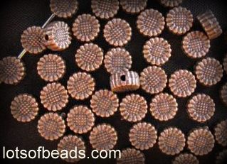 Copper sunflower bead